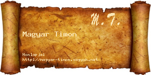 Magyar Timon névjegykártya
